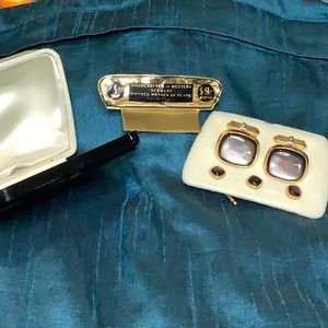 Vintage smoky mother of pearl cufflinks/ buttons